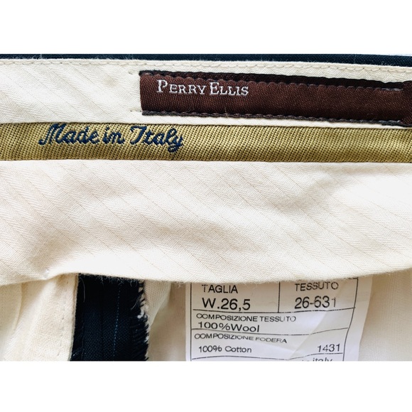 Vintage Perry Ellis Wool Pinstripe Trouser Pants - Picture 4 of 11